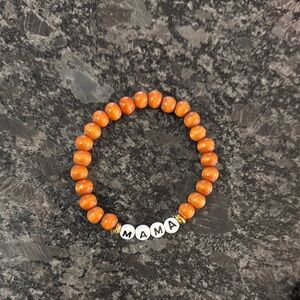 Orange Beaded 'MAMA' Bracelet